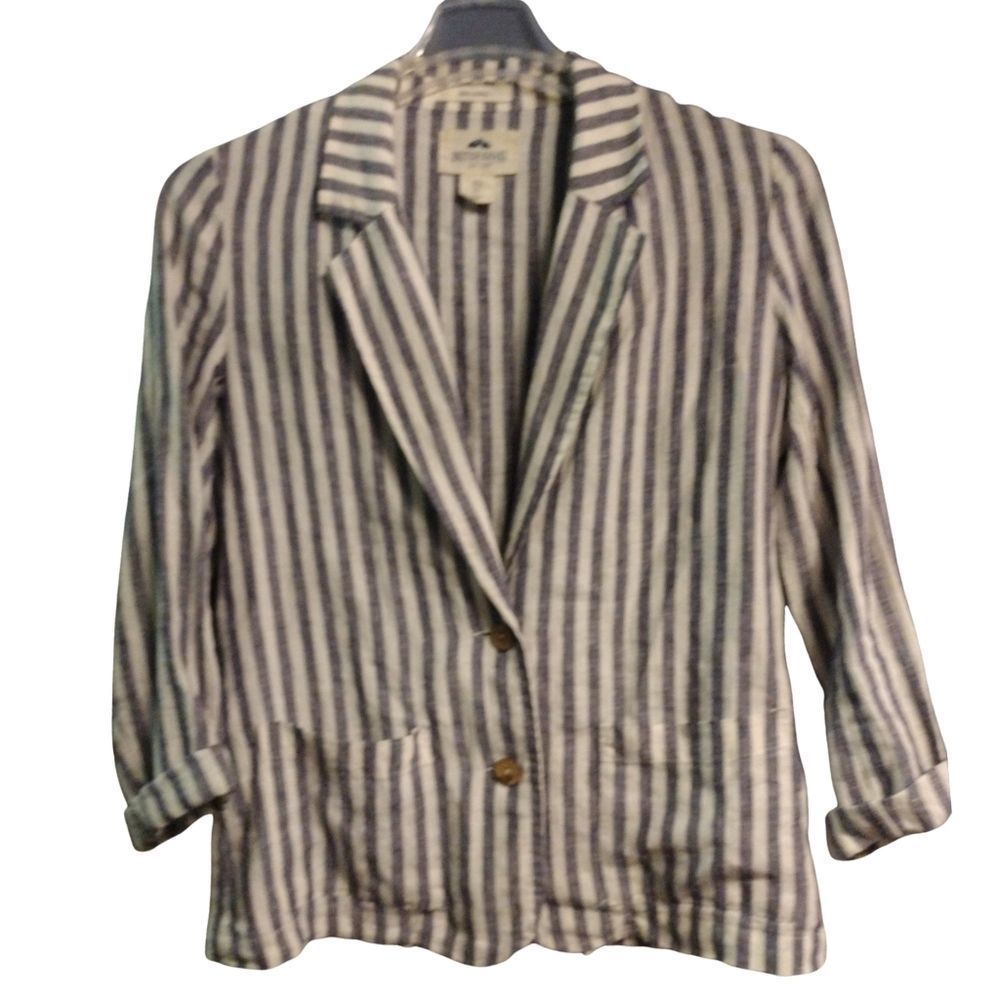 Blue Stripes Lightweight Blazer Size Small British Khaki